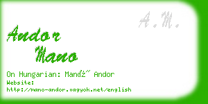 andor mano business card